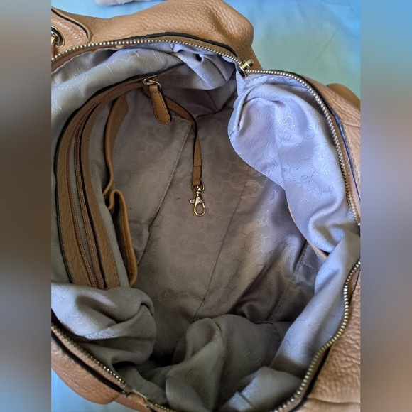 Michael Kors Caramel Colored Fulton Large Leather Shoulder Bag - Picture 11 of 16